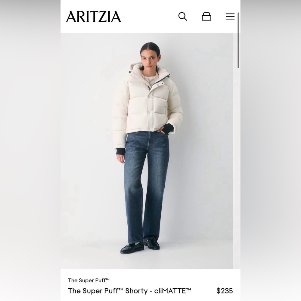 Aritzia Super Puff Shorty Jacket Like New With Tags